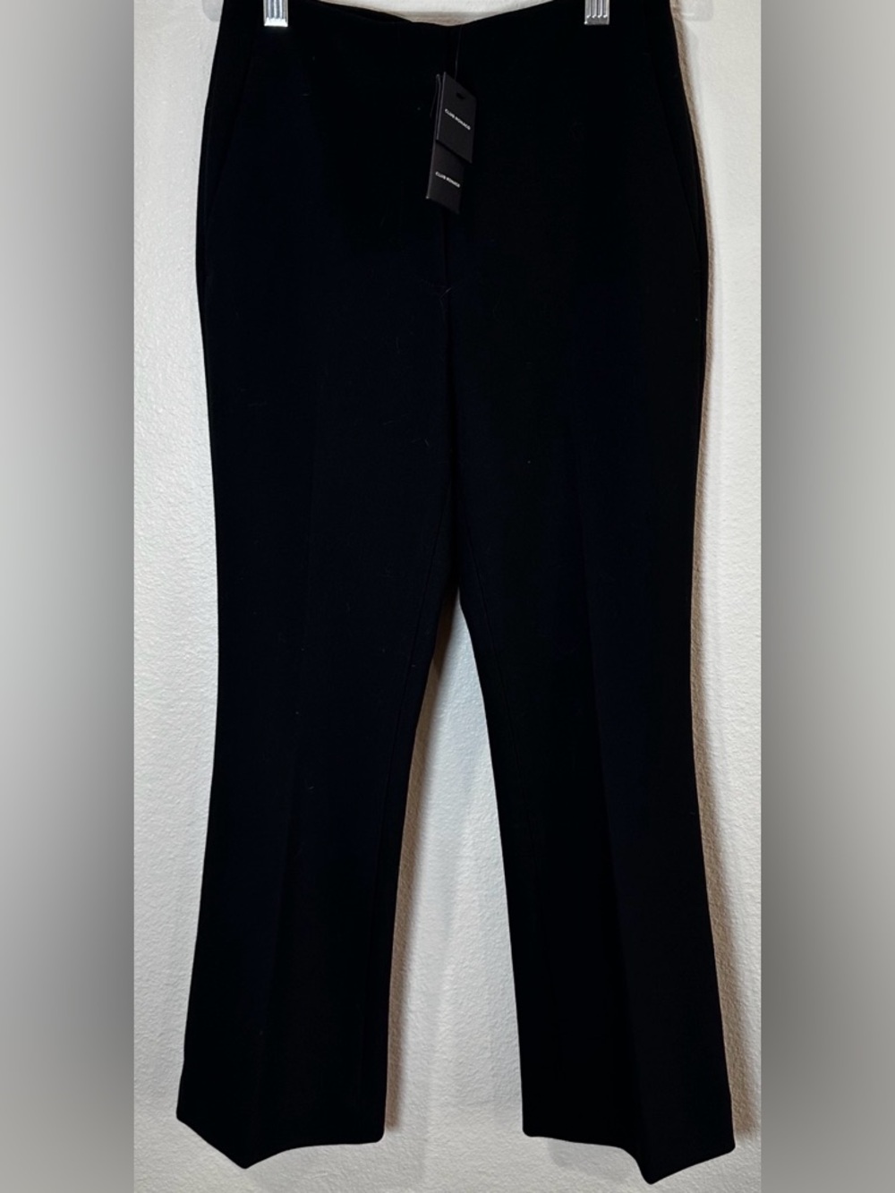 NWT Club Monaco Black Wool-Blend Tailored Pants six 00